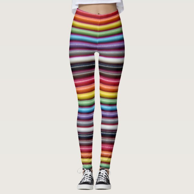 Leggings Câble à ruban arc-en-ciel horizontal (Devant)