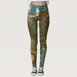 Leggings Cachots et carte du monde de dragons