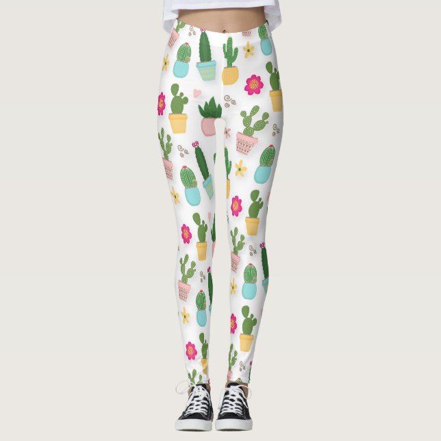 Leggings Cactus Pattern  (Devant)