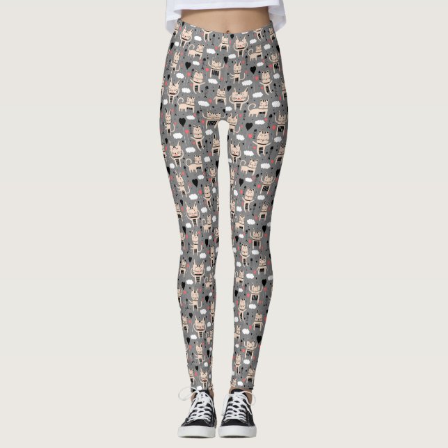 Leggings Cadeau de chat | Cute Chat Motif Enfant (Devant)