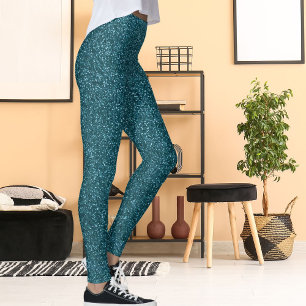 Leggings Cadeau de fête de Noël sport de paillettes vert bl