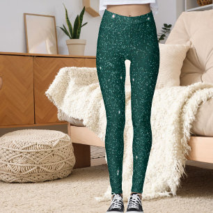 Leggings Cadeau de Glam Moderne Vert Paillettes Brillantes 