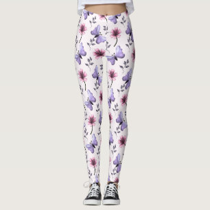 Leggings Cadeau floral papillon de printemps