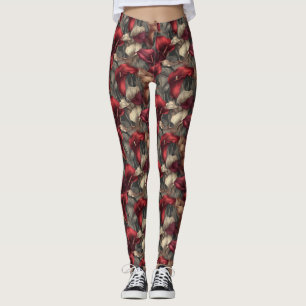 Leggings Cadeaux de Baby Shower Fleur d'Arum rouge courant 