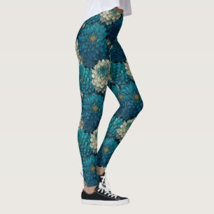 Leggings Cadeaux de gym de fleurs de dahlias Femmes esthéti
