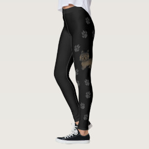 Leggings Cairn Terrier Brun foncé Chien de dessin animé mig