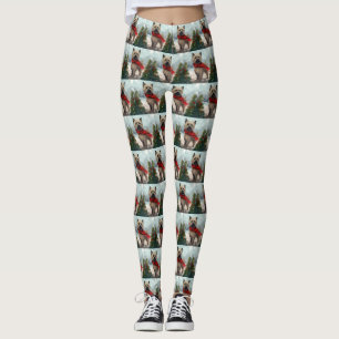 Leggings Cairn Terrier Dog dans Noël de neige