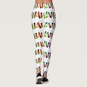 Leggings Calligraphie Hawaï tropicale de lettrage de main