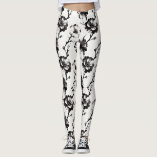 Leggings Camélias de style japonais