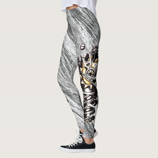Leggings Camion de l'armée grise avec jambe de macine (Gauche)