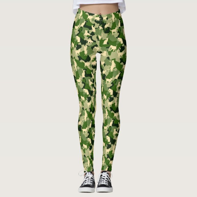 Leggings Camo Cats Green (Devant)
