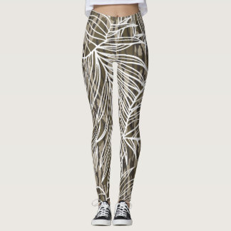 Leggings Camo Fond de Terres Botaniques Sans Couture