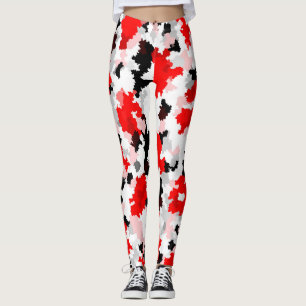 Leggings Camo noir rouge noir noir Conception abstraite
