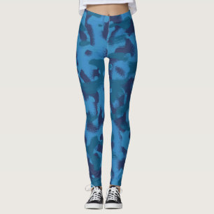 Leggings camouflage bleu