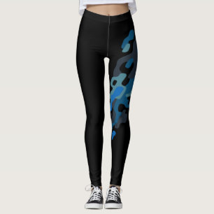 Leggings Camouflage Camo vintage Streak Blue