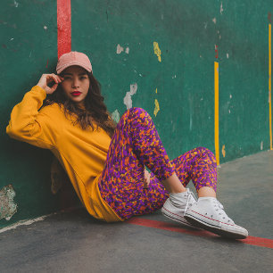 Leggings Camouflage d'automne de Magenta Orange