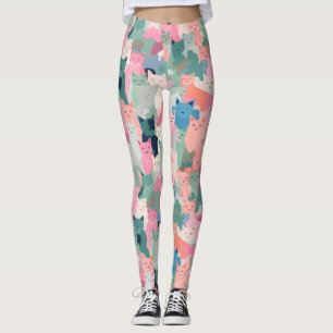 Leggings Camouflage de chat Pastel Colours