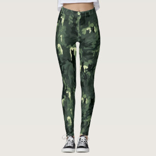 Leggings Camouflage de chat vert foncé