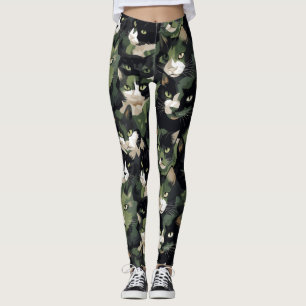 Leggings Camouflage de chats verts