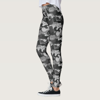 Leggings Camouflage gris Chats Motif Grey Kitty Cats Camo