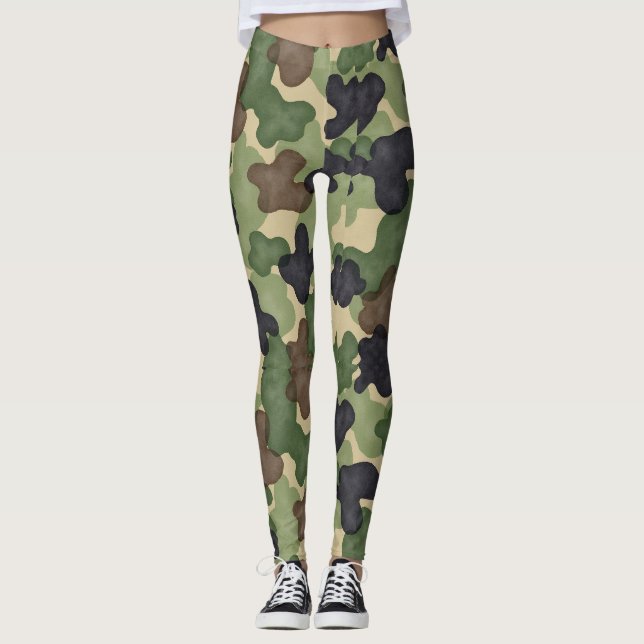 Leggings Camouflage militaire classique Style Motif sans fa (Devant)
