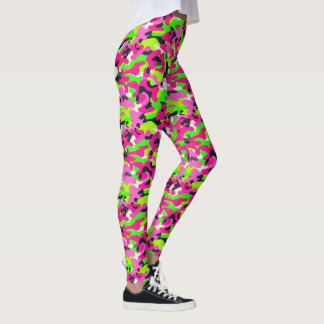Leggings camouflage néon