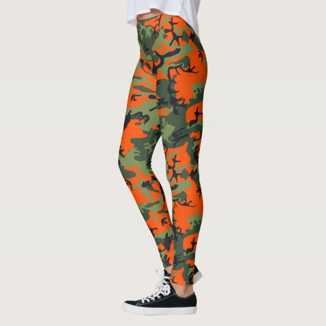 Leggings Camouflage orange, vert, noir (Gauche)