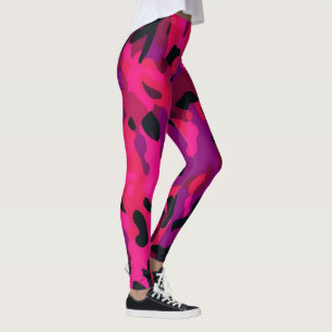 Leggings camouflage rose vif - Motif camouflage un