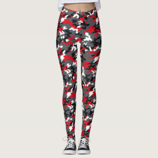 Leggings camouflage rouge