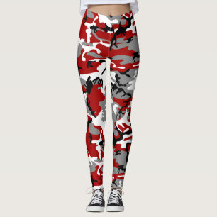 Leggings Camouflage rouge et gris, Militaire, Armée