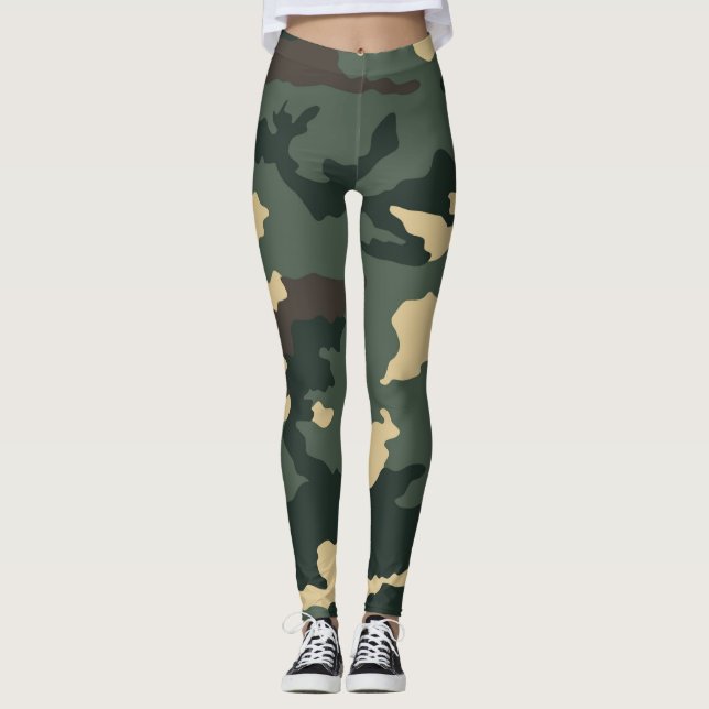 Leggings Camouflage vert (Devant)