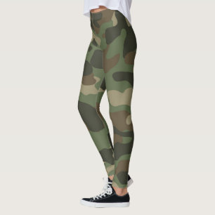 Leggings Camouflage Vert Camo Motif de l'armée