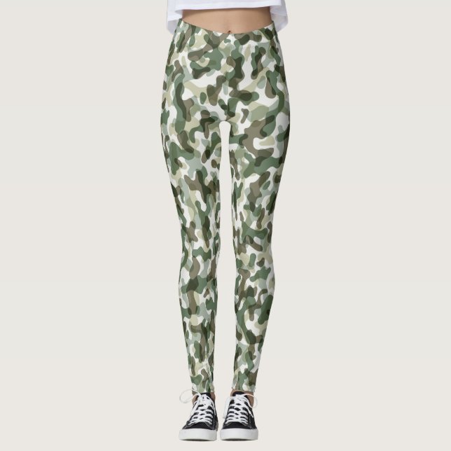 Leggings Camouflage vert motif dans les tons terre (Devant)
