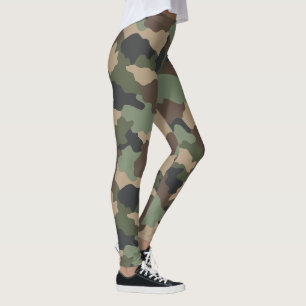Leggings Camouflage Woodland Camo Militaire Kaki Tan Black