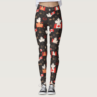 Leggings Canada Rouge Blanc drapeau canadien Feuille d'érab