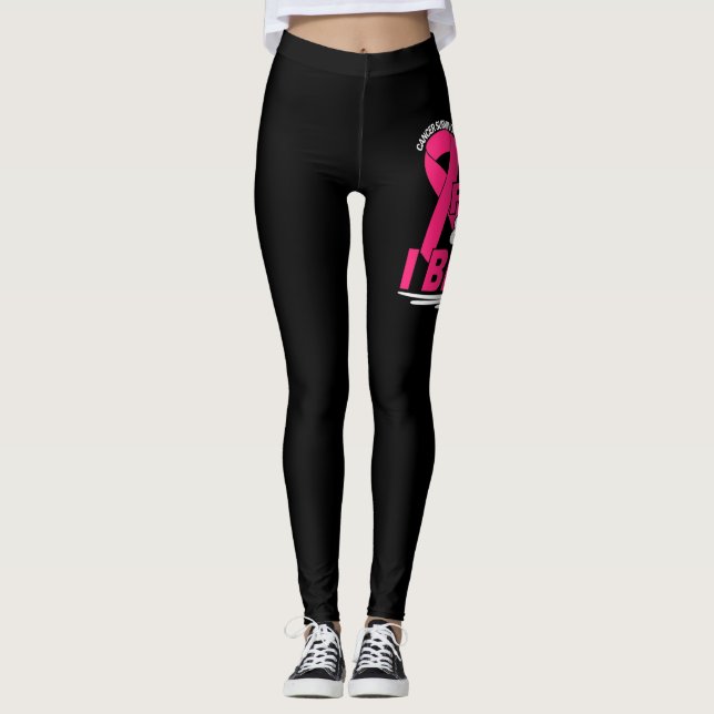 Leggings Cancer Survivor Foi Amis Famille Rose et blanc (Devant)
