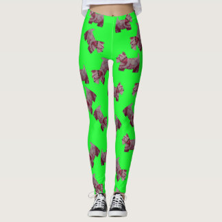 Leggings Candy Swirl Scottie Terrier arrière - plan vert