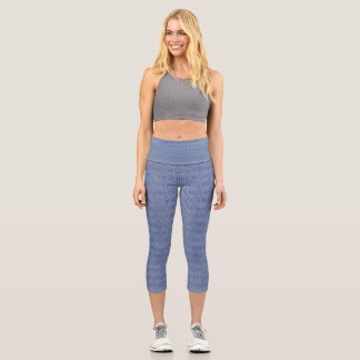 LEGGINGS CAPRI 藍色の波小紋