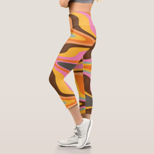Leggings Capri 60s Retro Tye Die les années 70 Hippy