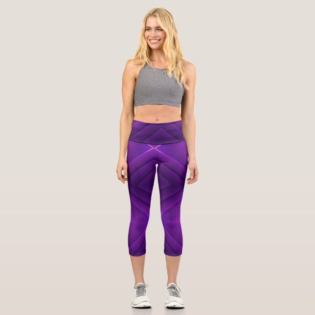 Leggings Capri A person wearing purple geometric-patterned  (Recto)