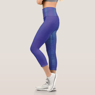 Leggings Capri Acceptation Motif de Blue Indigo Violet Shibori