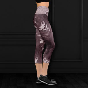 Leggings Capri Agate de mauve cristallisée   Marbre rose Rose pou