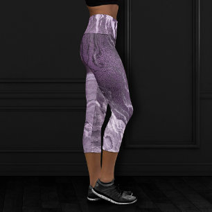 Leggings Capri Agate violette cristallisée   Moody Marbled Stone