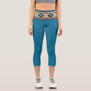 Leggings Capri "AGUA BAND / TEAL" Capris taille haute 
