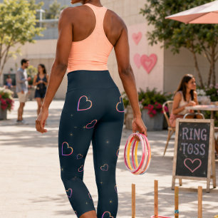 LEGGINGS CAPRI « AMOUR UNIVERSEL » - PERSONNALISATION TAILLE HAUT