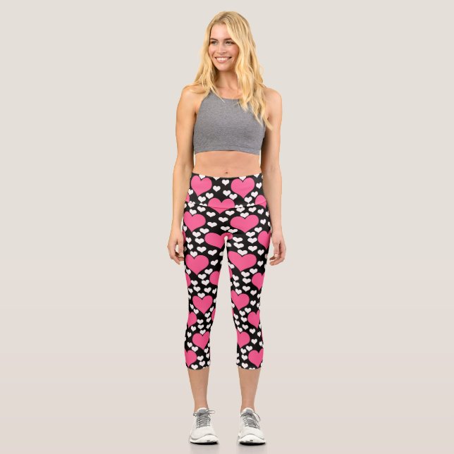 Leggings Capri Amour Whimsical Et Motif De Coeur (Recto)