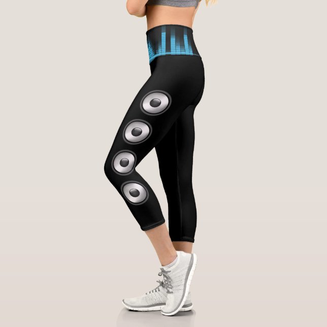 Leggings Capri Amusement cool Musique Conception de haut-parleur  (Gauche)