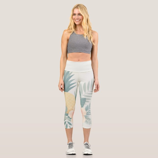 Leggings Capri Ananas floral & Hawaiian (Recto)