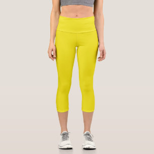 Leggings Capri Ananas solide jaune vif