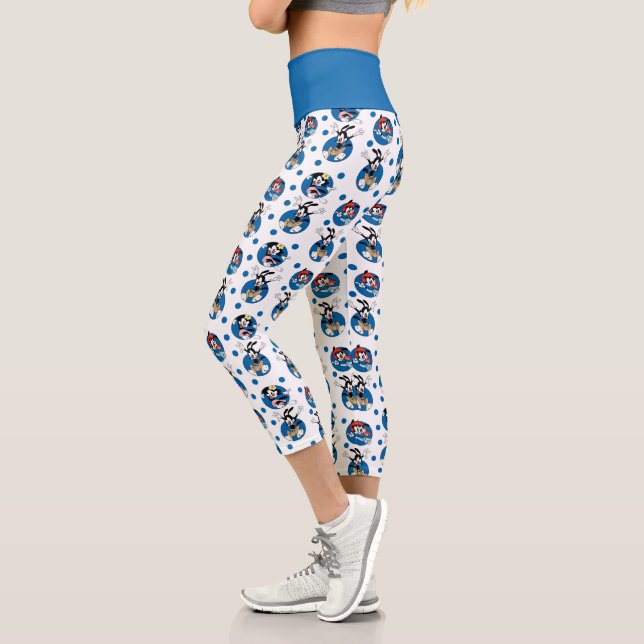 Leggings Capri Animaniacs | Yakko, Wakko, & Motif du cercle de po (Gauche)